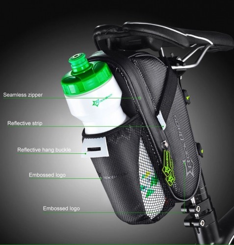Rockbros C7-1 waterproof bicycle bag with saddle mounting 1.5l - black image 3
