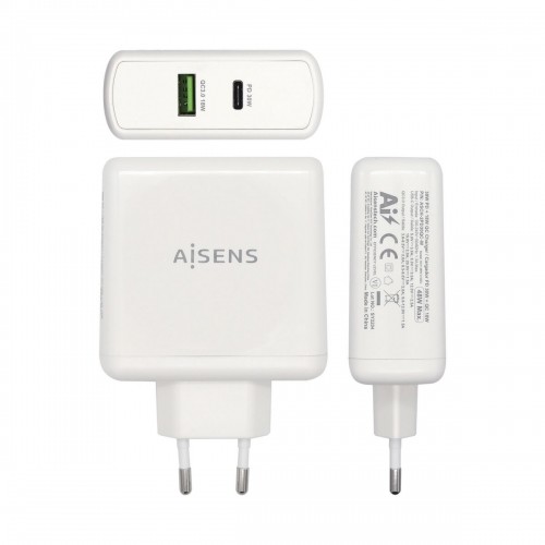 Автомобильное зарядное устройство с USB-портами Aisens ASCH-2PD30QC-W 48 W Белый USB-C image 3