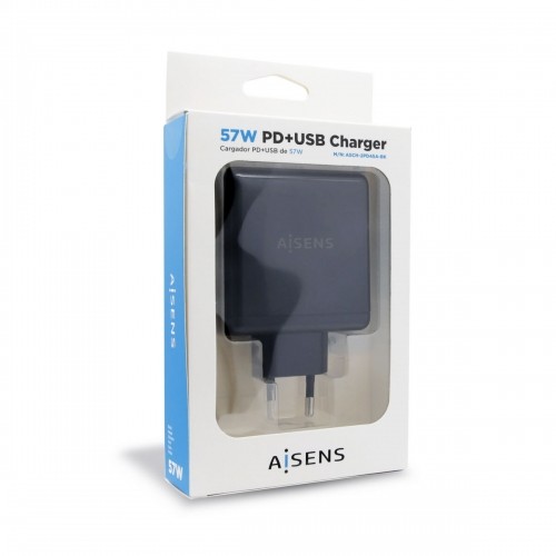USB Lādētājs Sienas Aisens ASCH-2PD45A-BK 57 W Melns USB-C image 3
