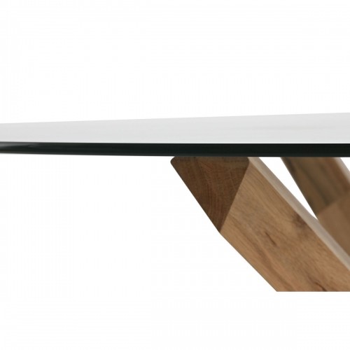 Обеденный стол Home ESPRIT Натуральный Каленое стекло древесина дуба 130 x 130 x 75 cm image 3