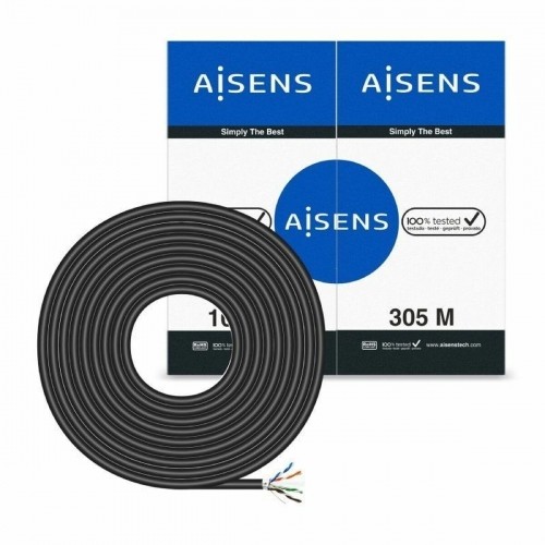 UTP Category 6 Rigid Network Cable Aisens AWG24 Black 305 m image 3