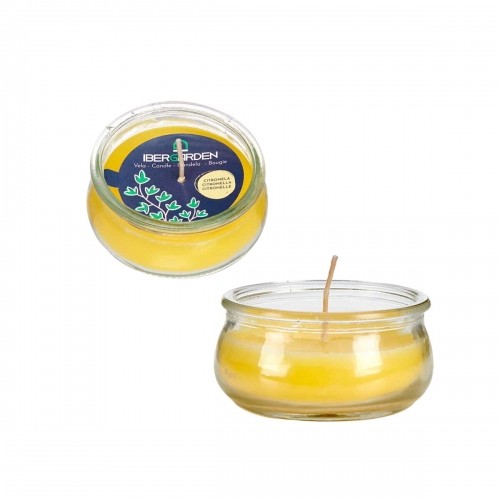 Candle Yellow Glass Wax 7,7 x 4 x 7,7 cm (24 Units) image 3