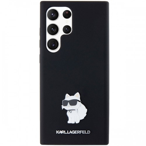 Karl Lagerfeld KLHCS24LSMHCNPK S24 Ultra S928 czarny|black hardcase Silicone Choupette Metal Pin image 3