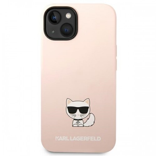 Karl Lagerfeld Liquid Silicone Choupette Case for iPhone 14 Plus Pink image 3