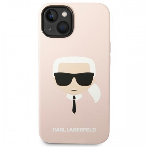 Karl Lagerfeld MagSafe Compatible Case Liquid Silicone Karl Head for iPhone 14 Plus Pink image 3