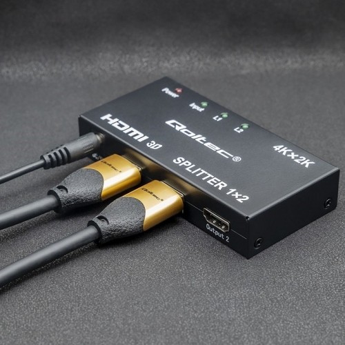 Qoltec 51796 Active HDMI Splitter 2 x HDMI 4K x 2K | 3.4Gb/s image 3