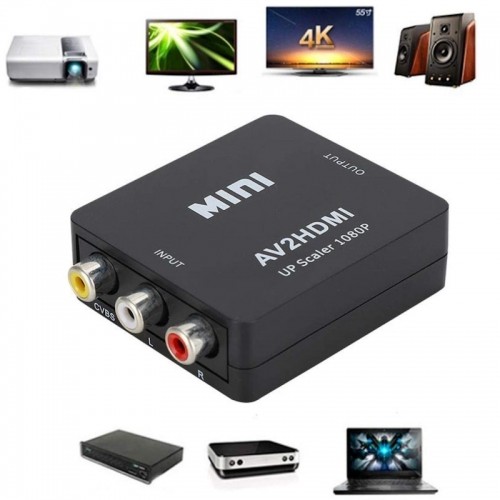 iLike HD6 Mini Digitāls-analogs pārveidotājs scrat HDMI ieeja uz 3RCA izeja Mini USB barots melns (OEM) image 3