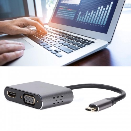 iLike HD5 4in1 Konverteris USB-C uz Hdmi 4K 30Hz / VGA monitors / USB 3.0 / USB-C PD 100W image 3