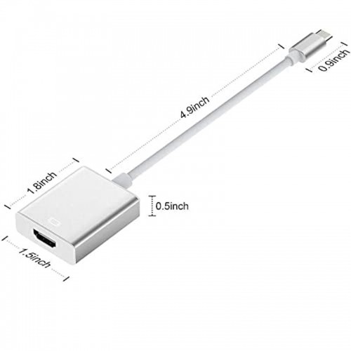 iLike HD2 USB-C Spraudnis uz HDMI 4K Sieviešu Audio un Video Kabelis Adapteris 10cm - Konvertors Balts (OEM) image 3