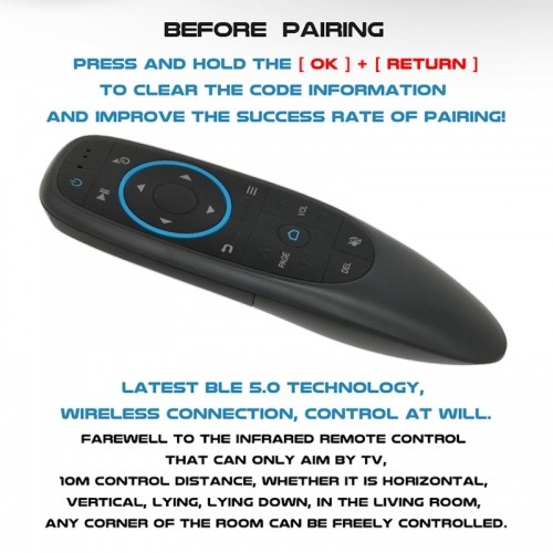 CP G10BTS Универсальный Smart TV / ПК Air Mouse - Беспроводной Bluetooth / ИК пульт дистанционного управления и гироскоп Черный image 3