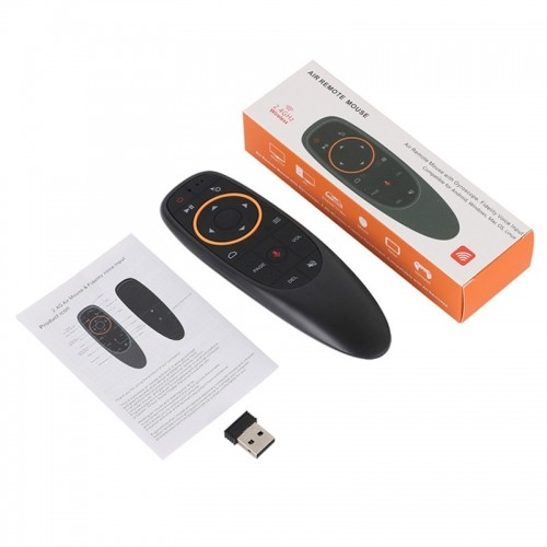 CP G10s Universāla Smart TV Air Mouse - Bezvadu / IR Pults Balss Asistents & Giroskops Melna image 3