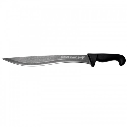 Samura SULTAN Pro Stonewash Yatagan нож с Черной  ручкой 301mm из  AUS-8 Японской стали 59 HRC image 3