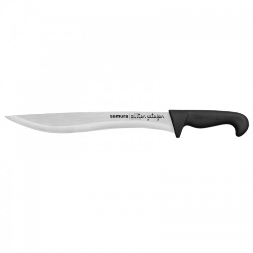 Samura SULTAN Pro Yatagan нож с комфортной Черной  ручкой 301mm из  AUS-8 Японской стали 59 HRC image 3