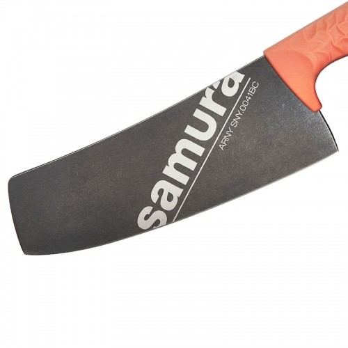 Samura Arny Stonewash Cleaver нож 208мм AUS-8 Коралловый комфортная ручка из TPE HRC 59 image 3