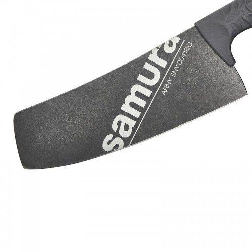 Samura Arny Stonewash Cleaver нож 208мм AUS-8 Черная комфортная ручка из TPE HRC 59 image 3