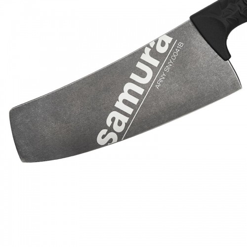 Samura Arny Stonewash Cleaver нож 209мм AUS-8 Черная комфортная ручка из TPE HRC 59 image 3