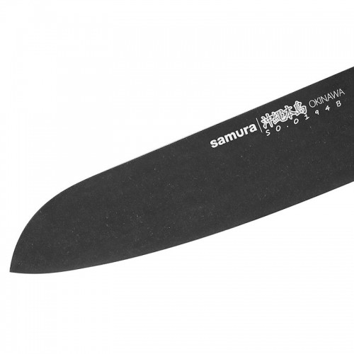 Samura Okinawa Stonewash Кухонный нож Santoku 175mm из AUS 8 Японской стали 58 HRC image 3