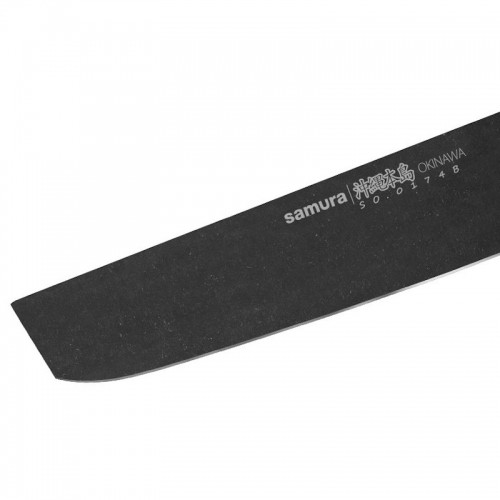 Samura Okinawa Stonewash Кухонный нож Nakiri 172mm из AUS 8 Японской стали 58 HRC image 3