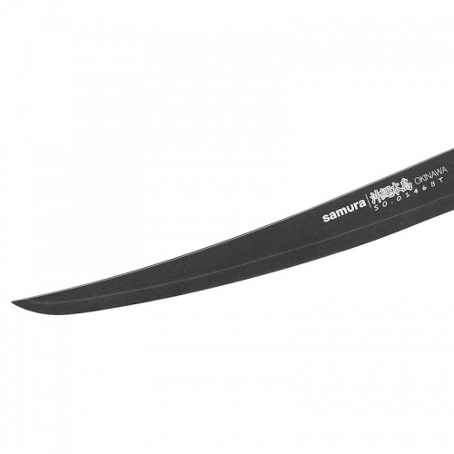 Samura Okinawa Stonewash Кухонный нож слайсер Tanto 170mm из AUS 8 Японской стали 58 HRC image 3