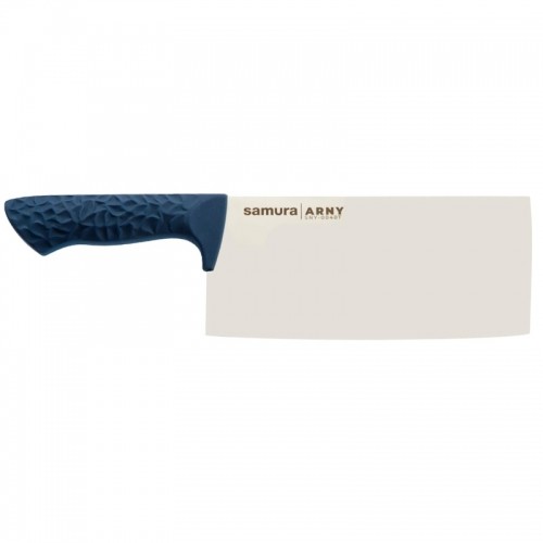 Samura Arny Asian Кухонный топорик 209мм AUS-8 комфортная синий пион ручка из TPE HRC 59 image 3