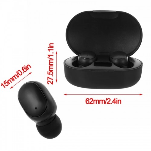 WoW E6s TWS Bluetooth 5.3 Bezvadu In-Ear Austiņas ar HD Mic & Uzlādes maku Melna image 3