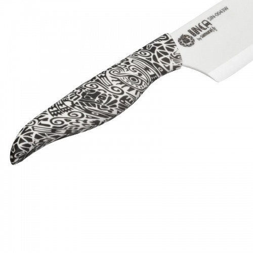Samura Inca Кухонный нож Nakiri с 165mm белым циркония керамическим лезвием / ABS TPR ручкой image 3