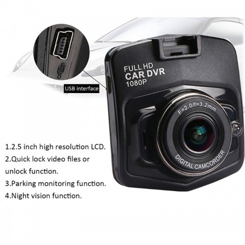 iWear GT4 HD Auto DVR Video reģistrātors ar G-Sensor 1080p HD 120° Platu leņķi 2.4'' LCD Melna image 3