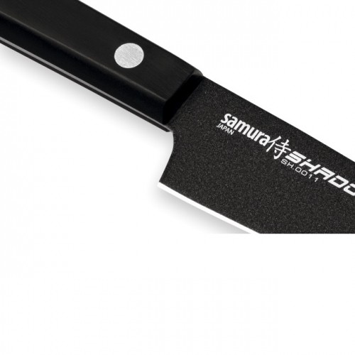Samura Shadow Универсальный нож с Черным антипригарным покрытием 99mm из AUS 8 Японской стали 59 HRC image 3