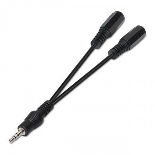 Audio ligzdas (3.5 mm) Sadalītājkabelis NANOCABLE 15 cm Melns 15 cm image 3