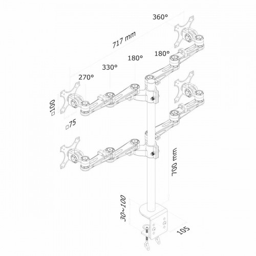 Подставка для ТВ Neomounts FPMA-D935D4 26" 6 кг image 3