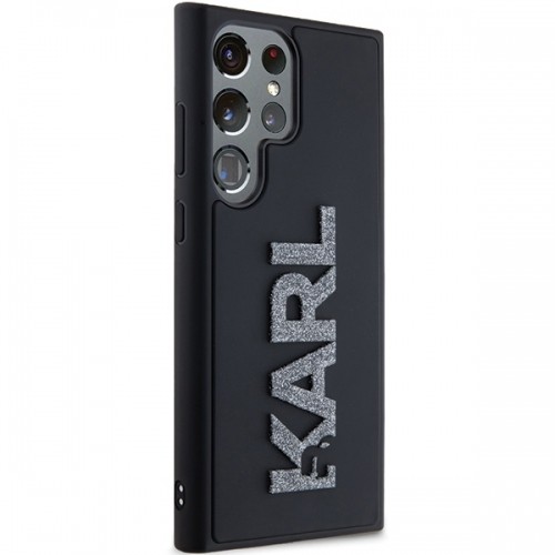 Karl Lagerfeld KLHCS24L3DMBKCK S24 Ultra S928 czarny|black hardcase 3D Rubber Glitter Logo image 3