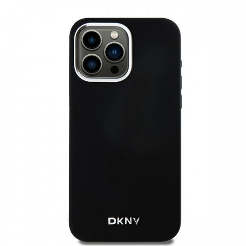 DKNY DKHMP14XSMCHLK iPhone 14 Pro Max 6.7" czarny|black hardcase Liquid Silicone Small Metal Logo MagSafe image 3