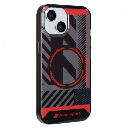 Audi IML Sport MagSafe Case iPhone 15 | 14 | 13 6.1" czarny|black hardcase AU-IMLMIP15-RSQ|D2-BK image 3