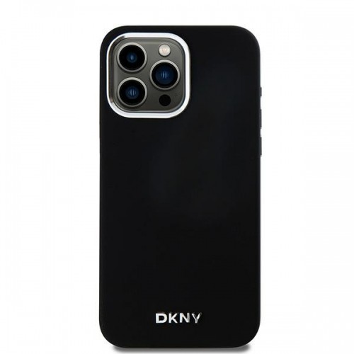 DKNY DKHMP15XSMCHLK iPhone 15 Pro Max 6.7" czarny|black hardcase Liquid Silicone Small Metal Logo MagSafe image 3