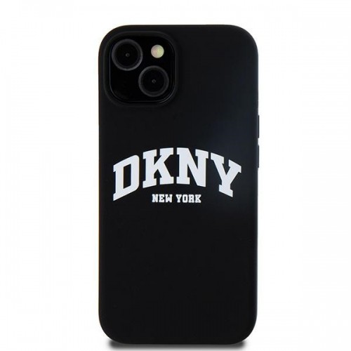 DKNY DKHMP15SSNYACH iPhone 15 | 14 | 13 6.1" czarny|black hardcase Liquid Silicone White Printed Logo MagSafe image 3