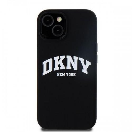 DKNY DKHMP15MSNYACH iPhone 15 Plus | 14 Plus 6.7" czarny|black hardcase Liquid Silicone White Printed Logo MagSafe image 3