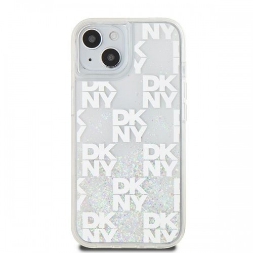 DKNY DKHCP15SLCPEPT iPhone 15 | 14 | 13 6.1" biały|white hardcase Liquid Glitter Multilogo image 3