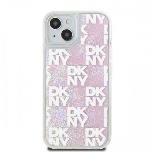 DKNY DKHCP15SLCPEPP iPhone 15 | 14 | 13 6.1" różowy|pink hardcase Liquid Glitter Multilogo image 3