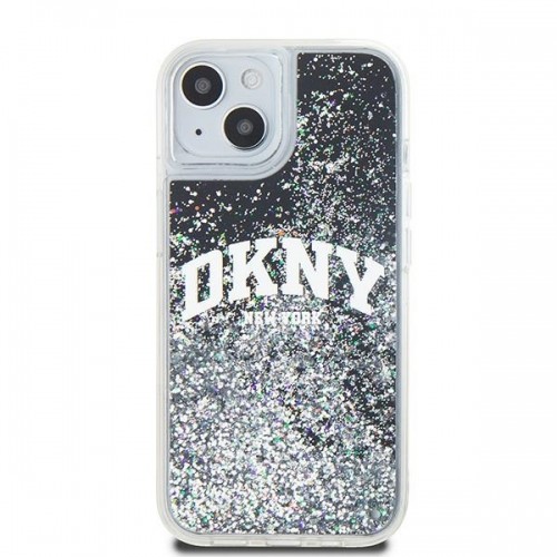 DKNY DKHCP15SLBNAEK iPhone 15 | 14 | 13 6.1" czarny|black hardcase Liquid Glitter Big Logo image 3
