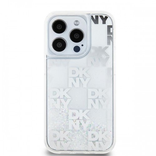 DKNY DKHCP15LLCPEPT iPhone 15 Pro 6.1" biały|white hardcase Liquid Glitter Multilogo image 3