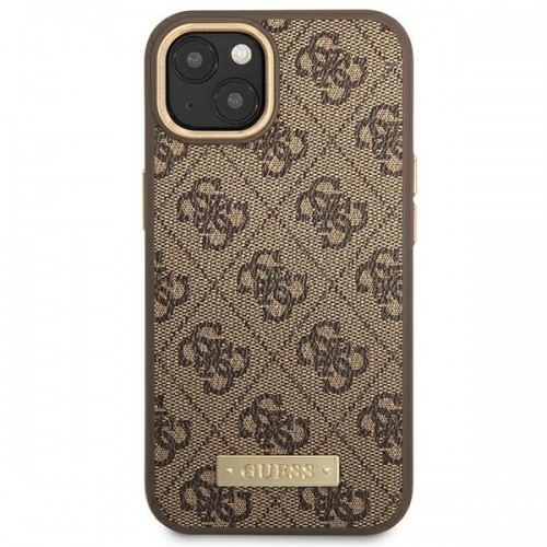 Guess PU 4G MagSafe Compatible Case for iPhone 14 Plus Brown image 3