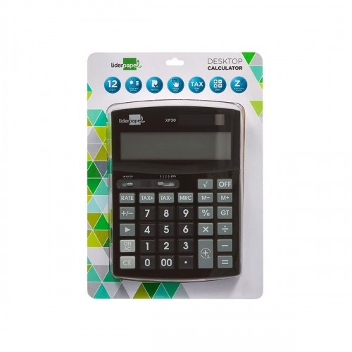 Calculator Liderpapel XF30 Black Plastic image 3