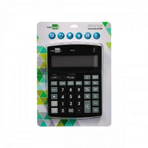 Calculator Liderpapel XF29 Black Plastic image 3