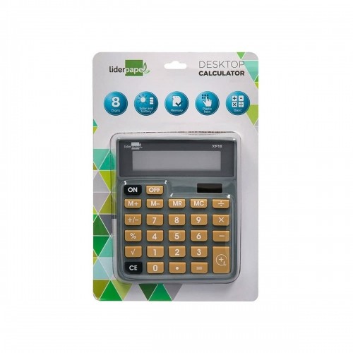 Kalkulators Liderpapel XF18 Pelēks Plastmasa image 3