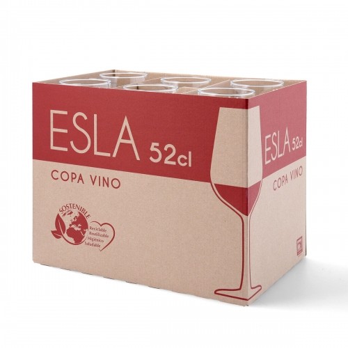 Bigbuy Sommelier Бокал Esla Прозрачный 520 ml (6 штук) image 3