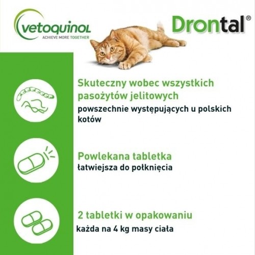 Vetoquinol Drontal tabletki odrobaczające kot 2szt image 3