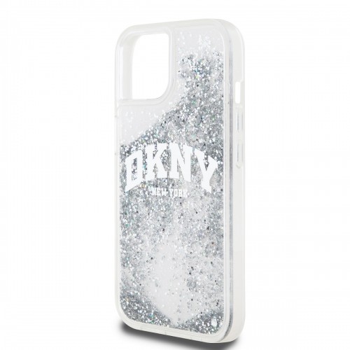 DKNY Liquid Glitter Arch Logo Case for iPhone 14 Transparent image 3