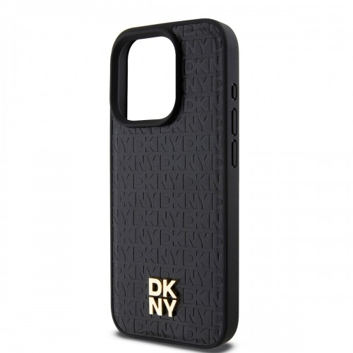 DKNY PU Leather Repeat Pattern Stack Logo MagSafe Case for iPhone 12|12 Pro Black image 3