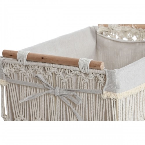 Laundry basket Home ESPRIT White Natural Metal Shabby Chic 42 x 32 x 51 cm 5 Pieces image 3