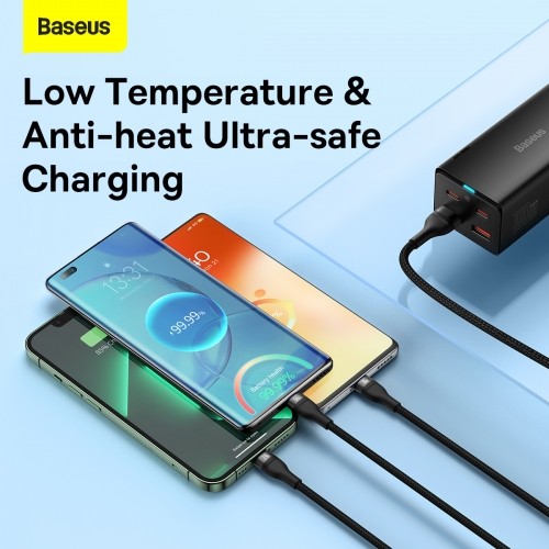 OEM 3in1 USB cable Baseus Flash II Series, USB-C + micro USB + Lightning, 66W, 1.2m (Black) image 3